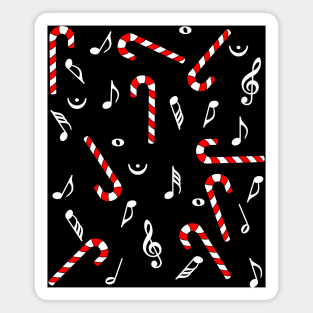 Candy Cane Music Notes Magnet